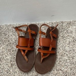 Brown leather sandals